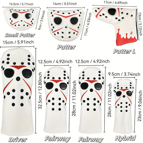 Ice Hockey Mask Golf Headcover Set